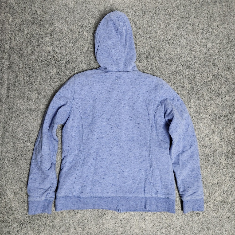 LL Bean‎ Full Zip Hoodie Women M Blue Heather Pile Fleece Lined Jacket Gorpcore - Picture 2 of 5